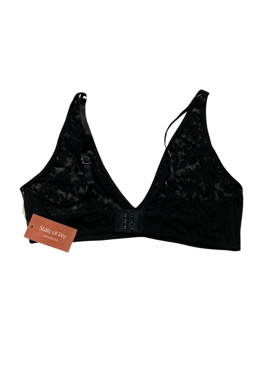 STATE OF DAY Mesh Lace Bralette BLACK L