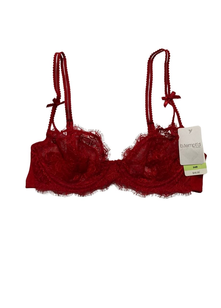 B.TEMPT´D Unlined Lace Demi Contour Underwire Bra RED 34B