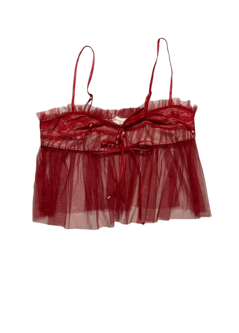 FREE PEOPLE Nightcall Boudoir Top RED L
