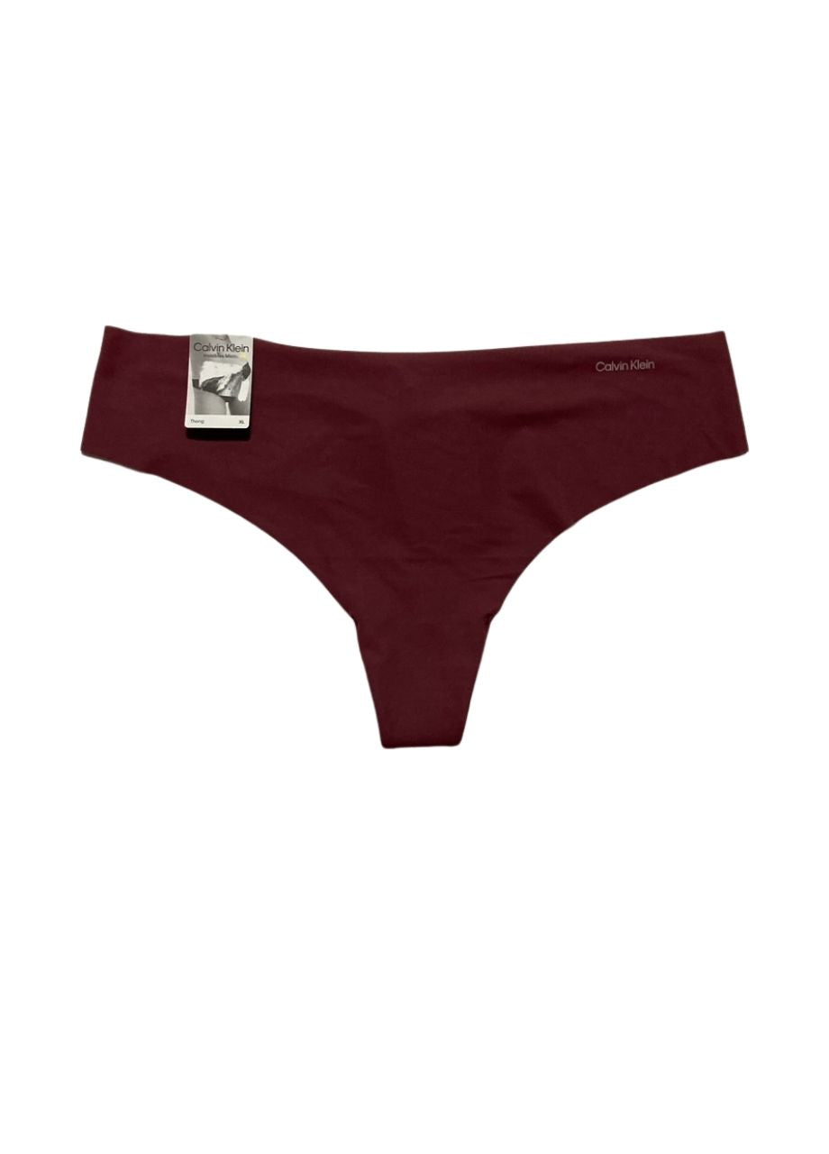 CALVIN KLEIN Invisibles Seamless Thong Panty DEEP MAUVE XL