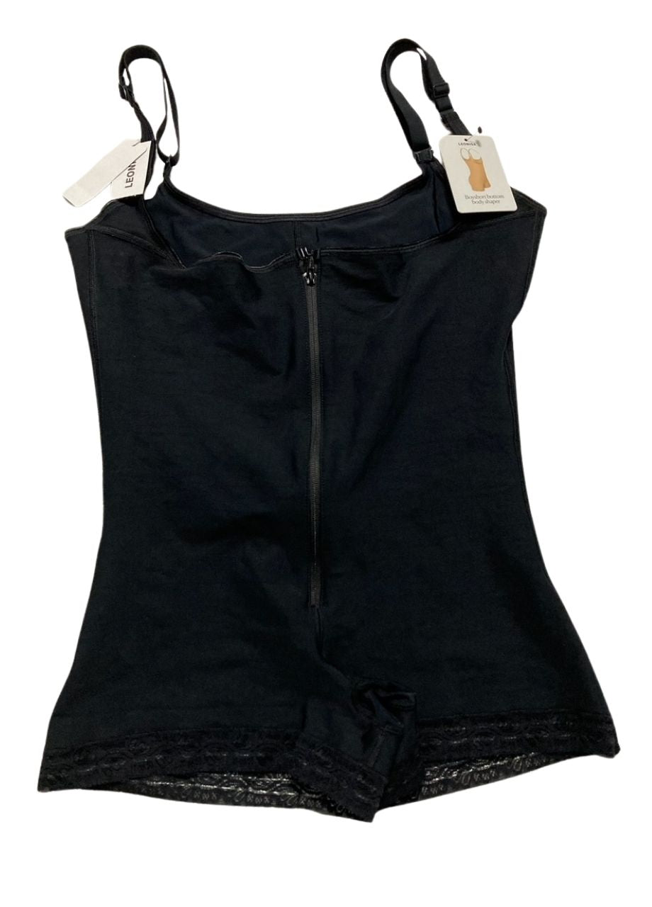 LEONISA Shapewear Bodysuit with Boyshort Bottom BLACK 4XL