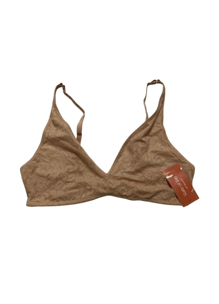 STATE OF DAY Mesh Lace V-Neck Bralette NUDE M