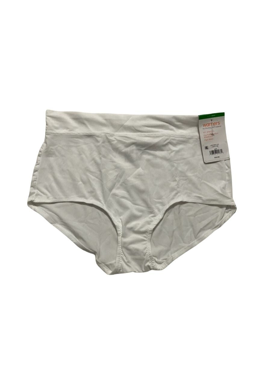 WARNER'S Hi Cut Brief Panty WHITE L