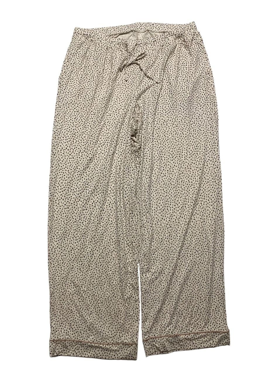 STATE OF DAY Printed Cotton Flannel Pajama Set, Button Front BEIGE L