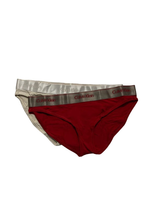 CALVIN KLEIN Crimson briefs 2-Pack ASSORTED L
