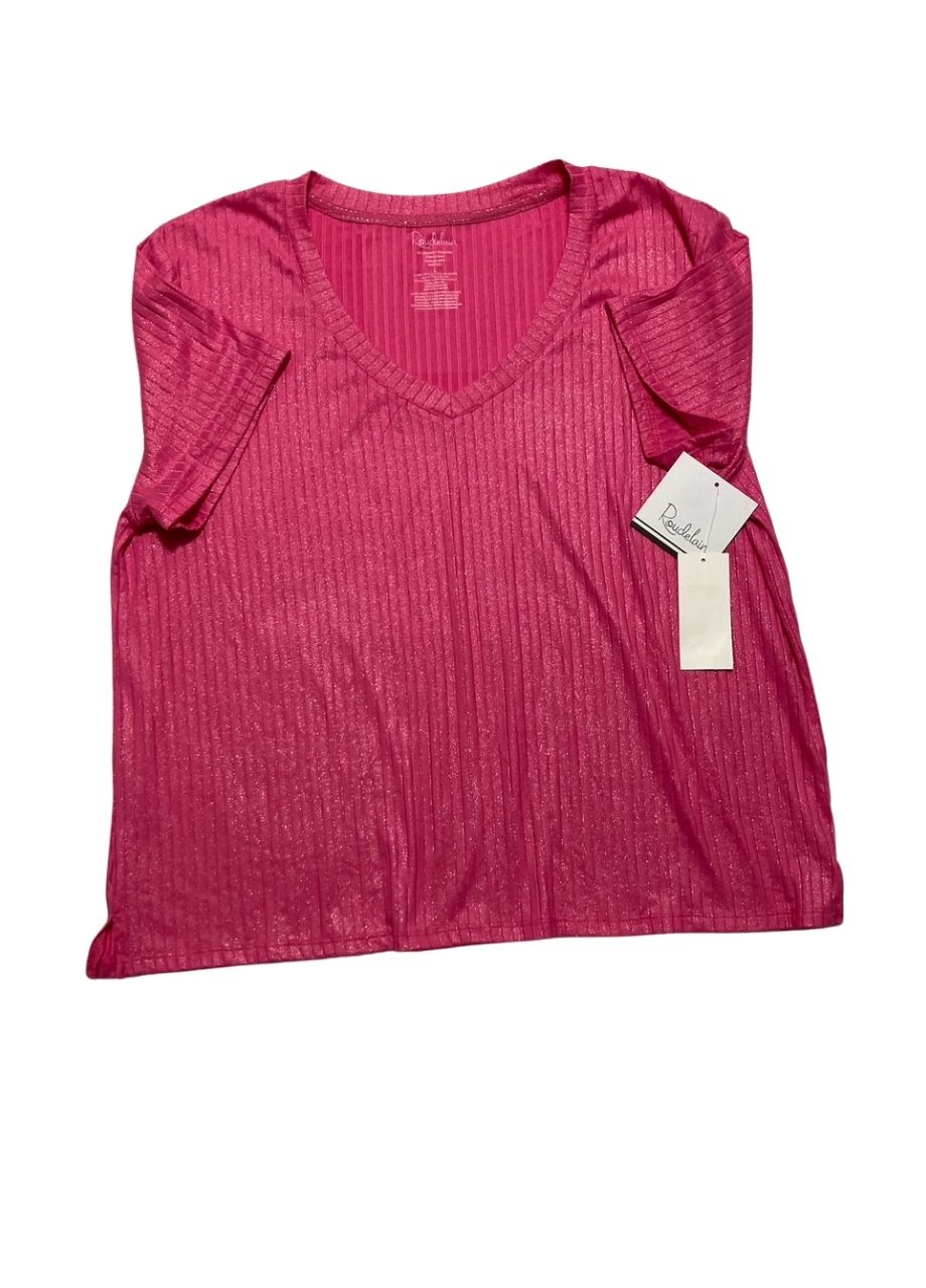 ROUDELAIN Notch-Collar Top & Pants Pajama Set DARK PINK L