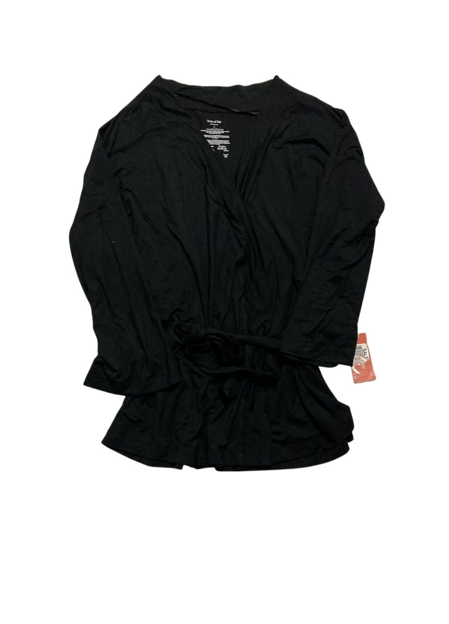 STATE OF DAY 2-Piece. Fluid-Knit Pajama Top BLACK L