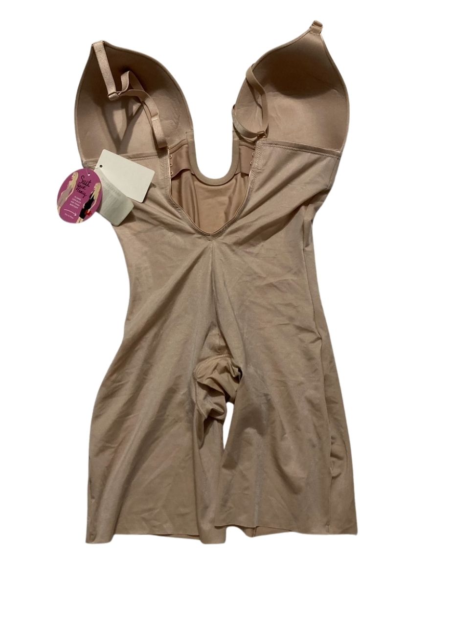 NWD SPANX shape Suit Low-Back Mid-Thigh Bodysuit CAFE AU LAIT L