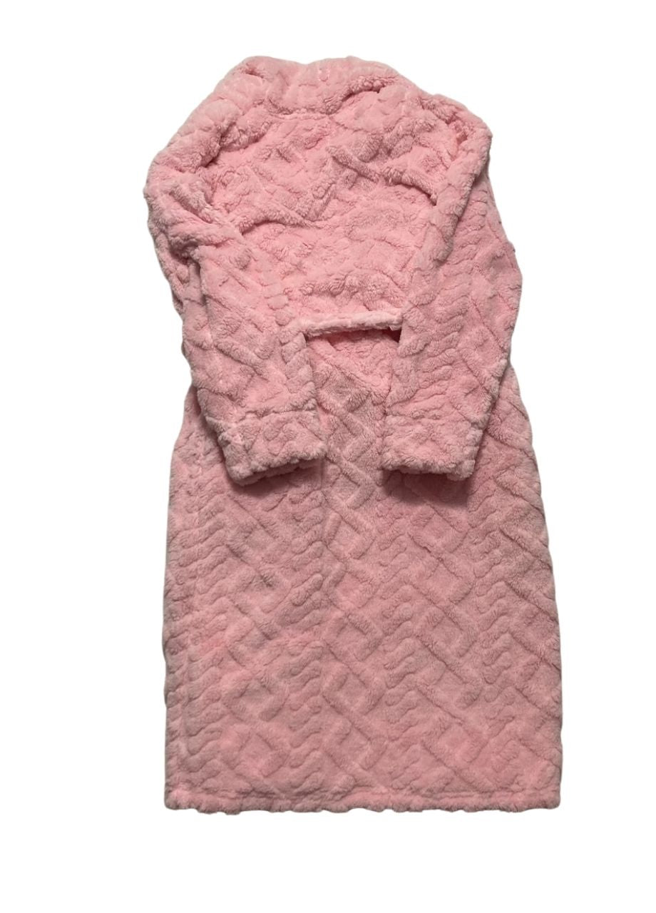 ROUDELAIN Textured Shawl Collar Robe PINK S