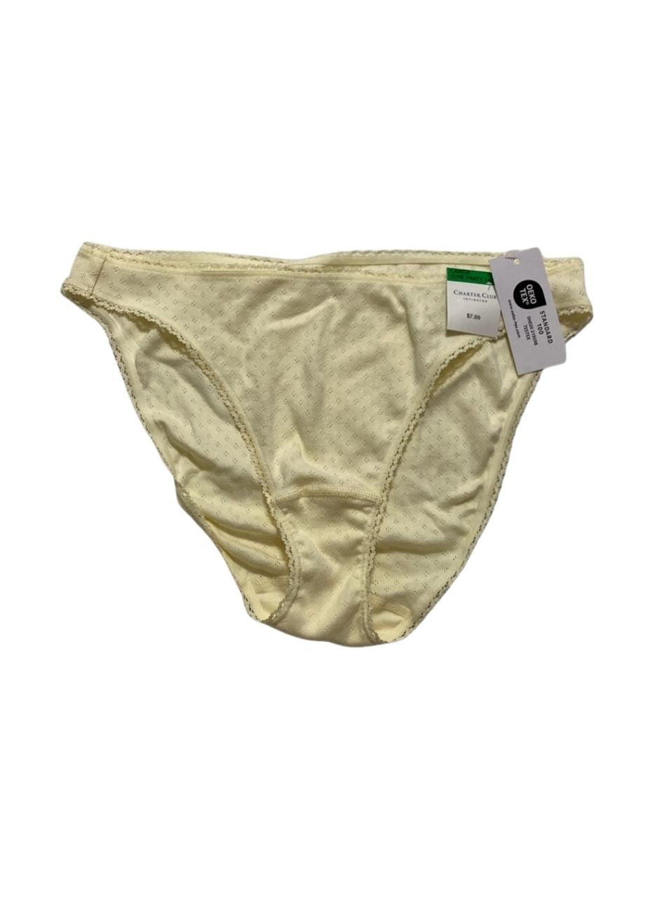 CHARTER CLUB Everyday Cotton Bikini Underwear LEMON ICY L