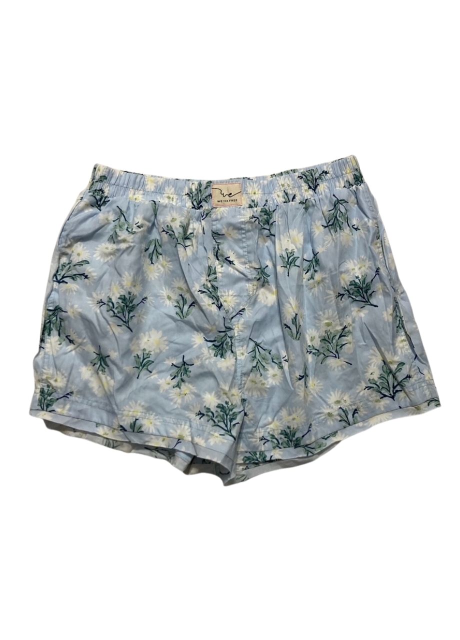 FREE PEOPLE Day To Day Floral Boxer Shorts CHAMBRAY COMBO M
