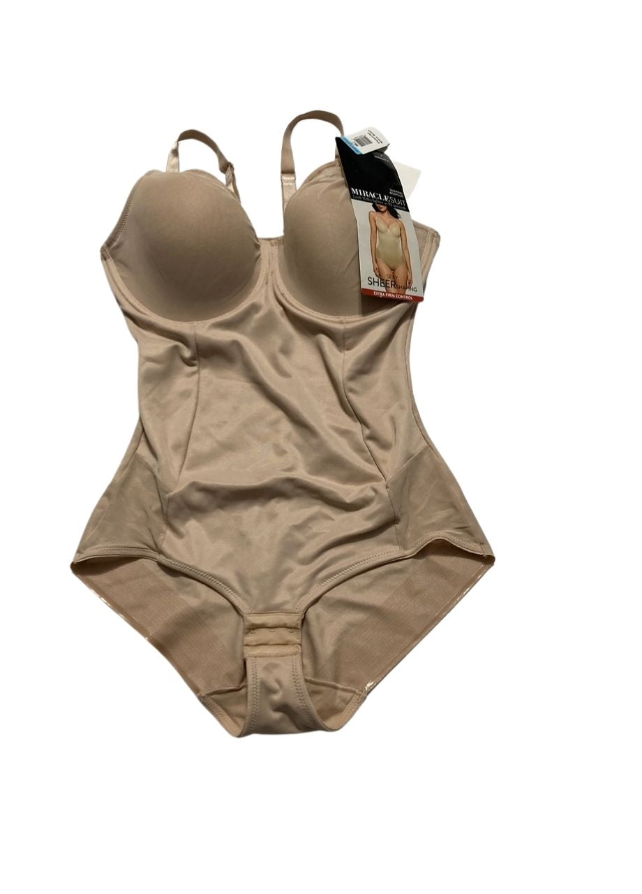 NWD MIRACLESUIT Sexy Sheer Shaping Bodysuit BEIGE 38C