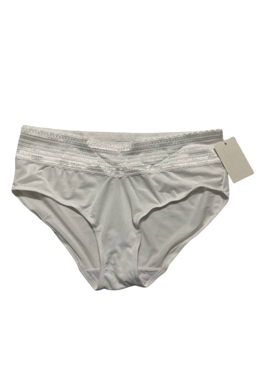 WARNER'S Dig-free Comfort Waist With Lace Microfiber Hipster WHITE L