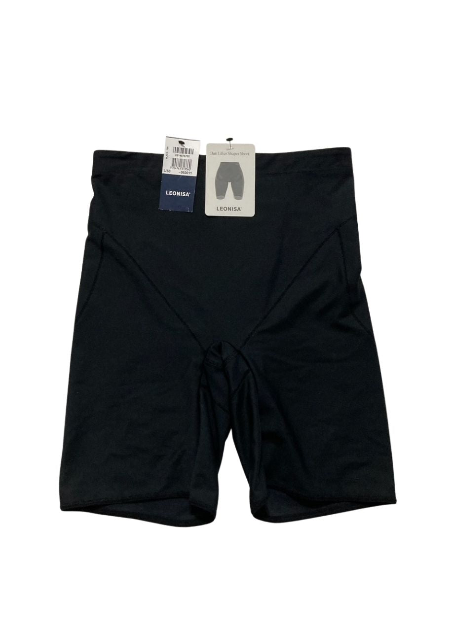 LEONISA Firm Compression Butt Lifter Shaper Shorts BLACK L