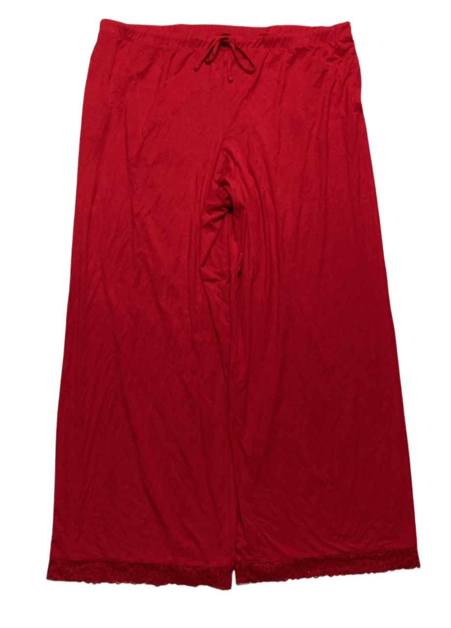STATE OF DAY Lace-Trim Modal Pajama Pants ONLY TANTO RED XXL