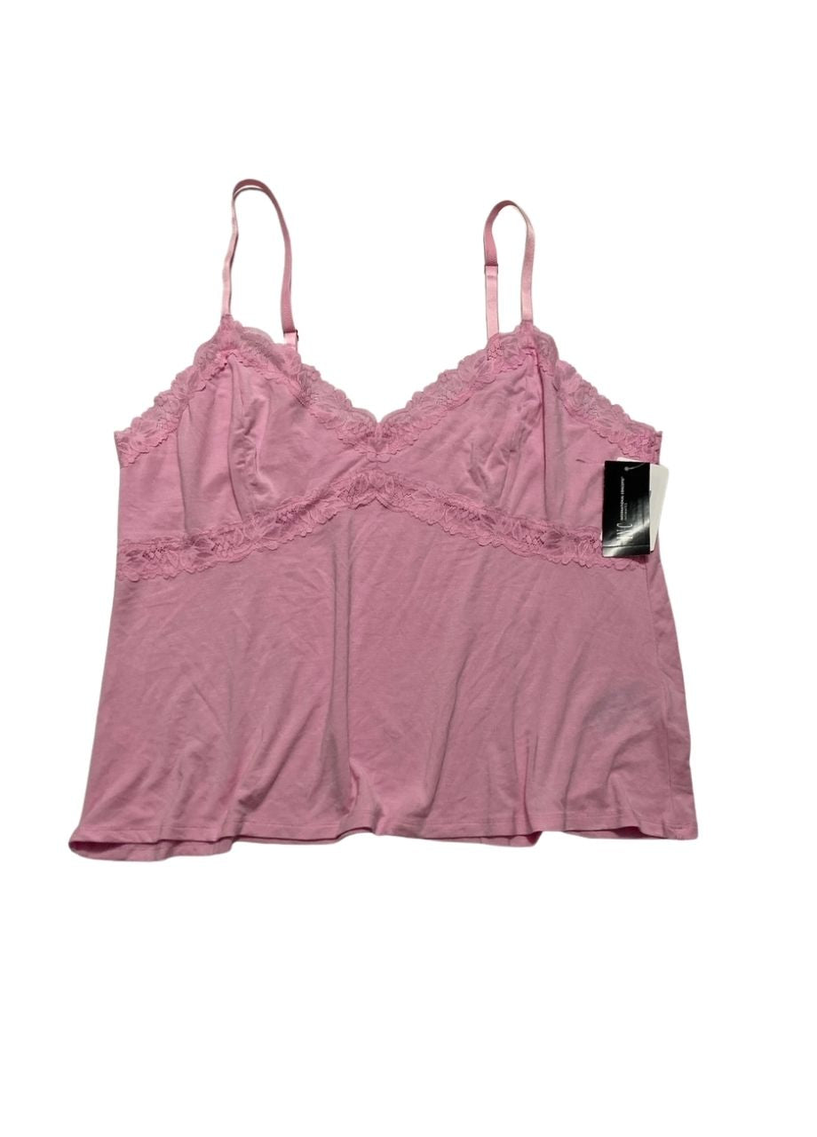I.N.C Lace-Trim Knit Tank PINK XL