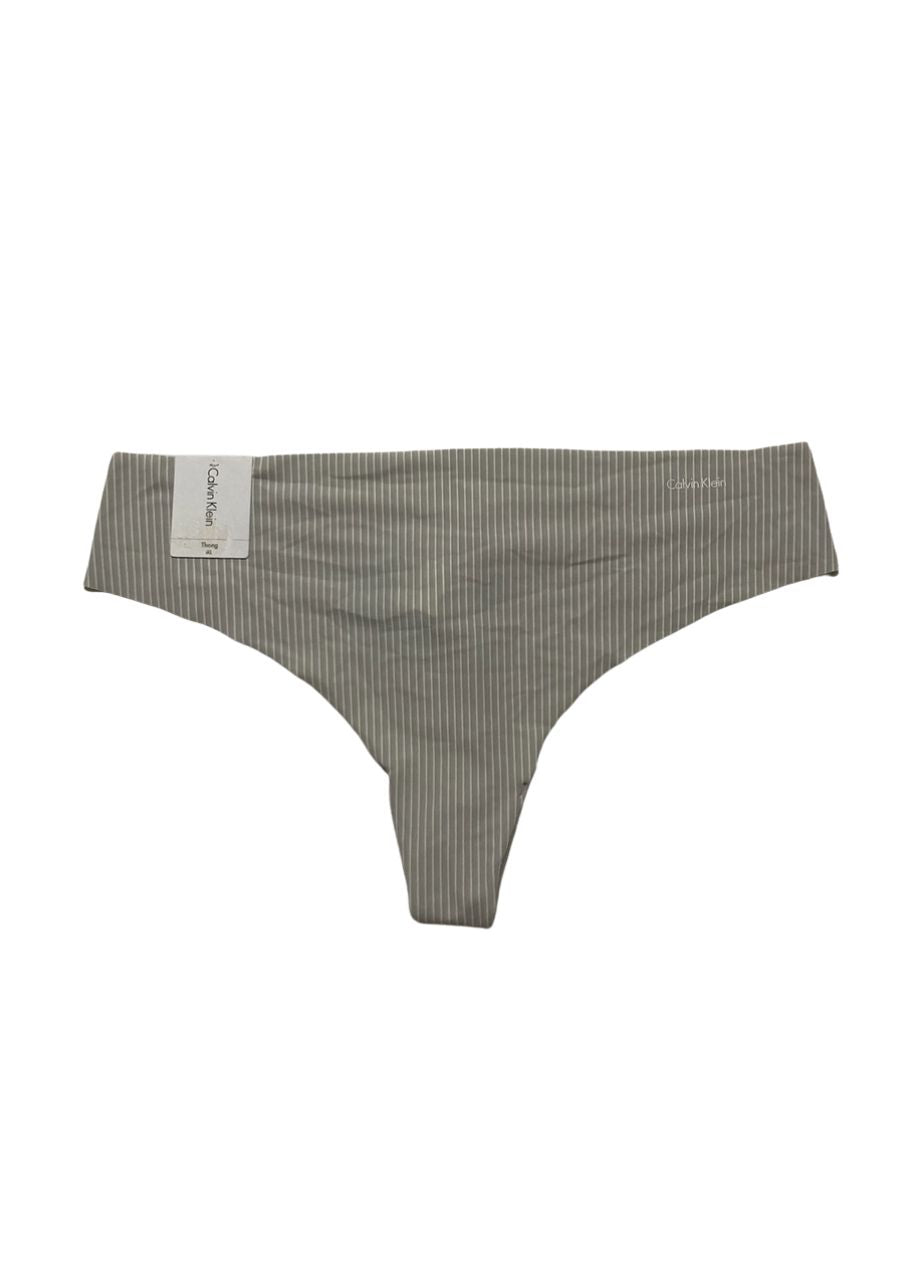 CALVIN KLEIN Invisibles Thong Panty, Parallel Lines GRAY XL