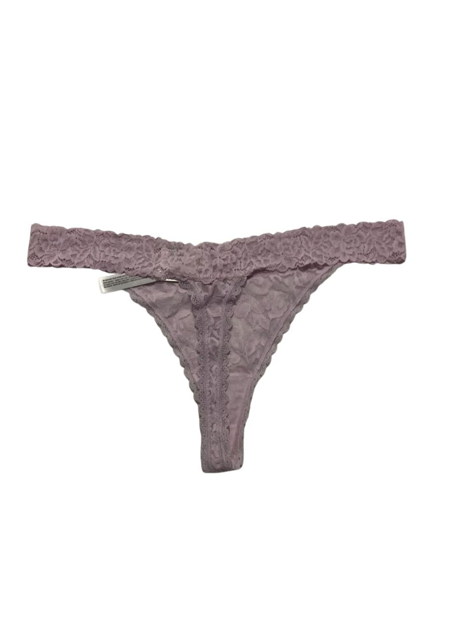 STATE OF DAY Cotton Blend Lace-Trim Thong Underwear PINK L
