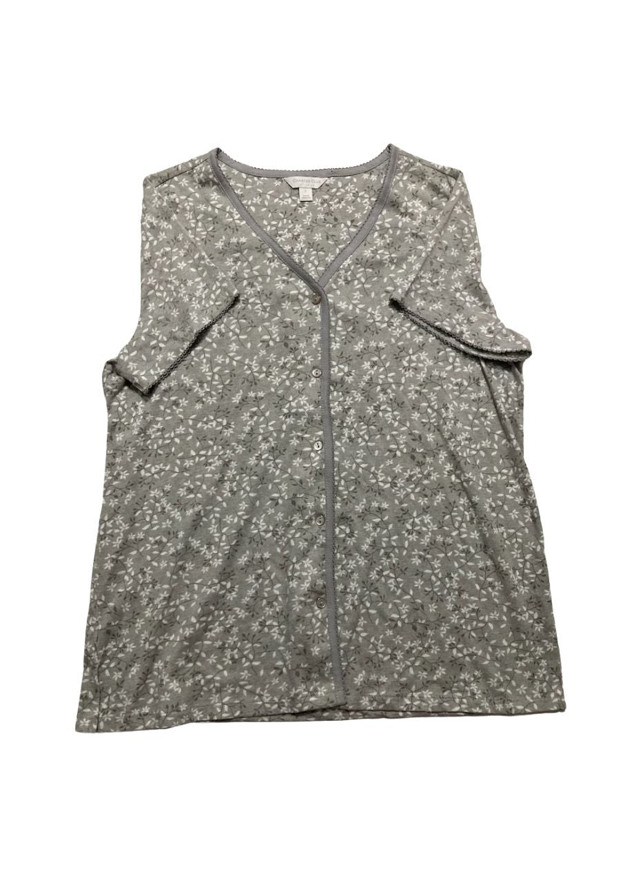CHARTER CLUB Striped Cotton Sleepwear Pajama top GRAY L