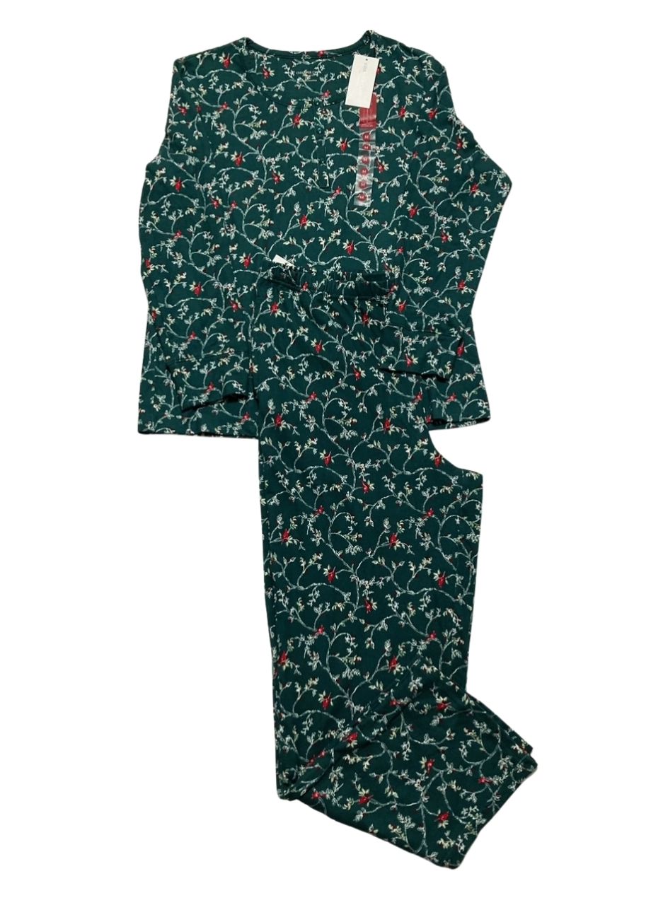 CHARTER CLUB Printed Long-Sleeve Pajama set GREEN M
