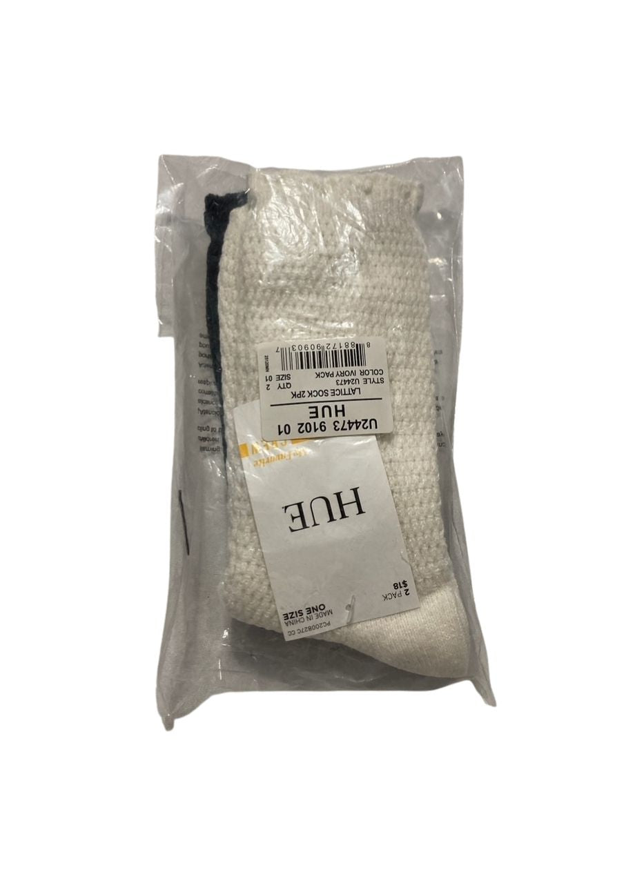 HUE Lattice Crew Socks, Pack of 2 ASSORTED ONE SIZE