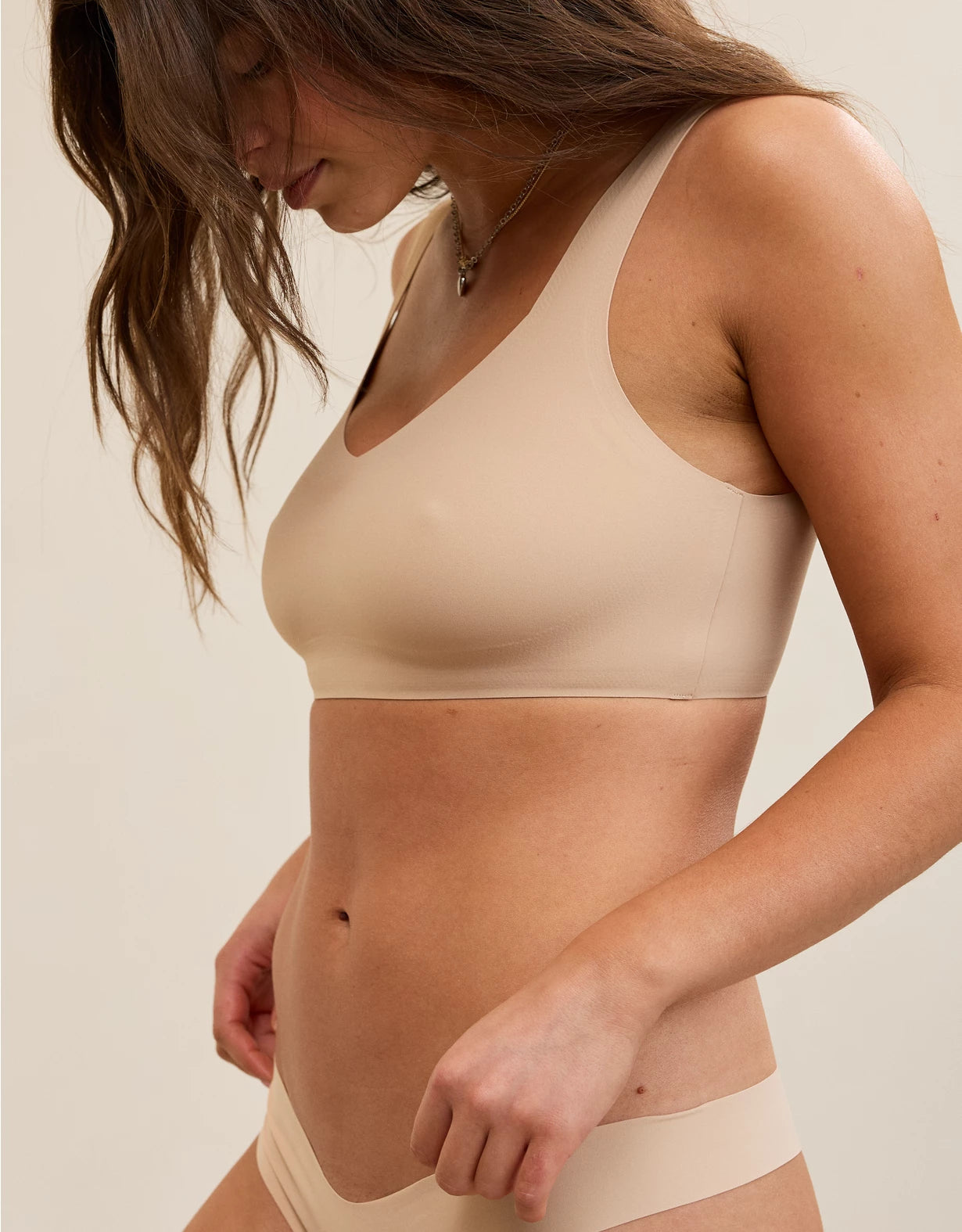 SMOOTHEZ By Aerie Padded Sweetheart Bralette NUDE M