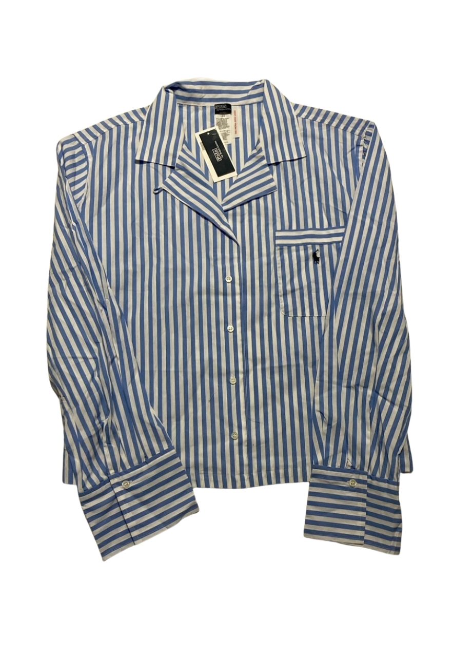POLO RALPH LAUREN Long-Sleeve Poplin Pajama Set BLUE L
