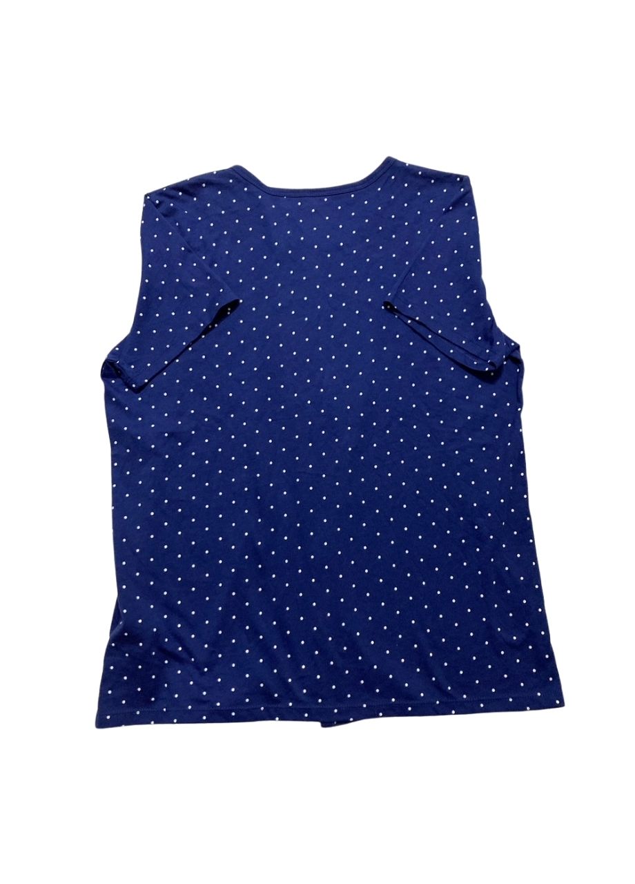 CHARTER CLUB Cotton Printed Cropped Pajama Top POLKA DOTS S
