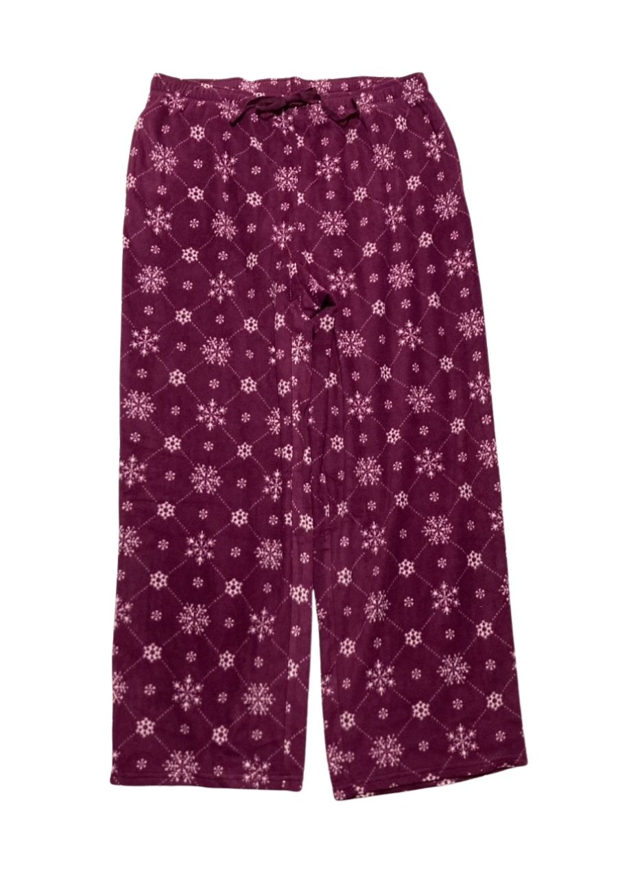 CHARTER CLUB Printed Drawstring Pajama Pants SNOWFLAKE PLUM XL