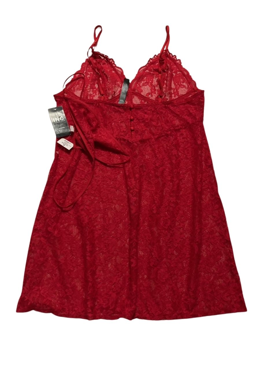 I.N.C Lace Cupped Chemise/Panty 2 piece set RED L