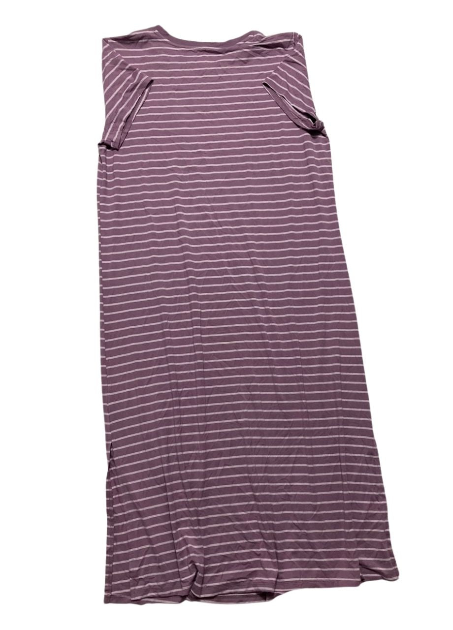 STATE OF DAY Ribbed Modal Blend Tank Nightgown GRAPE STRIPE M