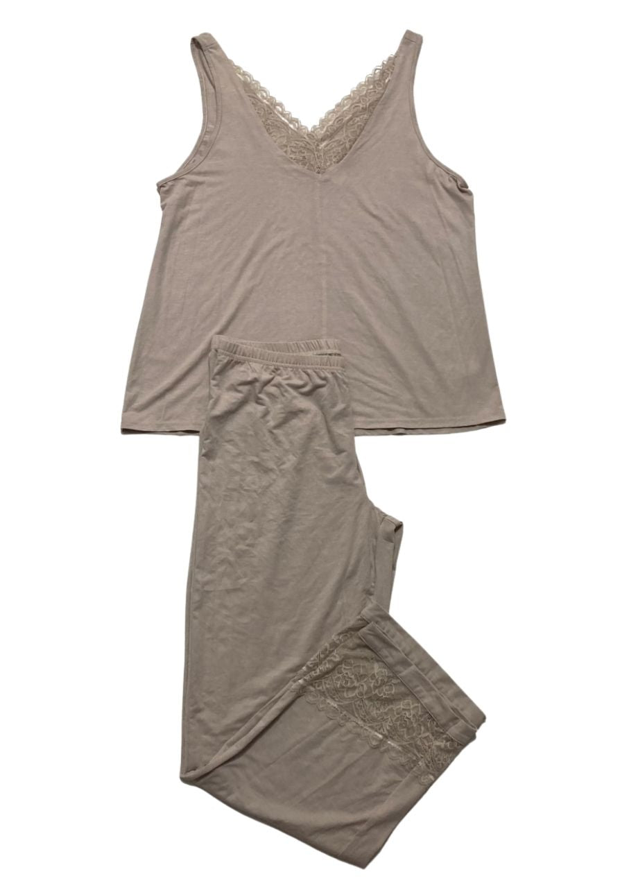 FLORA NIKROOZ Franny Pajama Set BEIGE M
