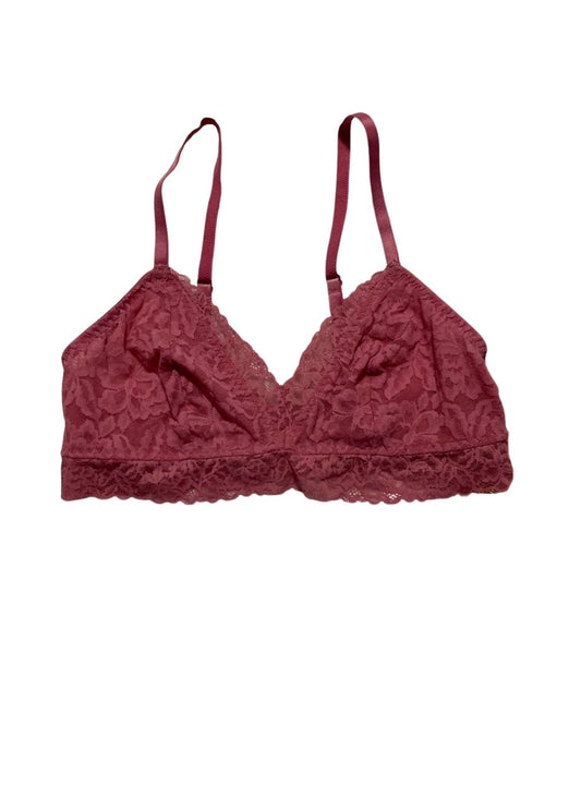 STATE OF DAY Lace Back Closure Mesh Lined Lightweight Bralett PINK M