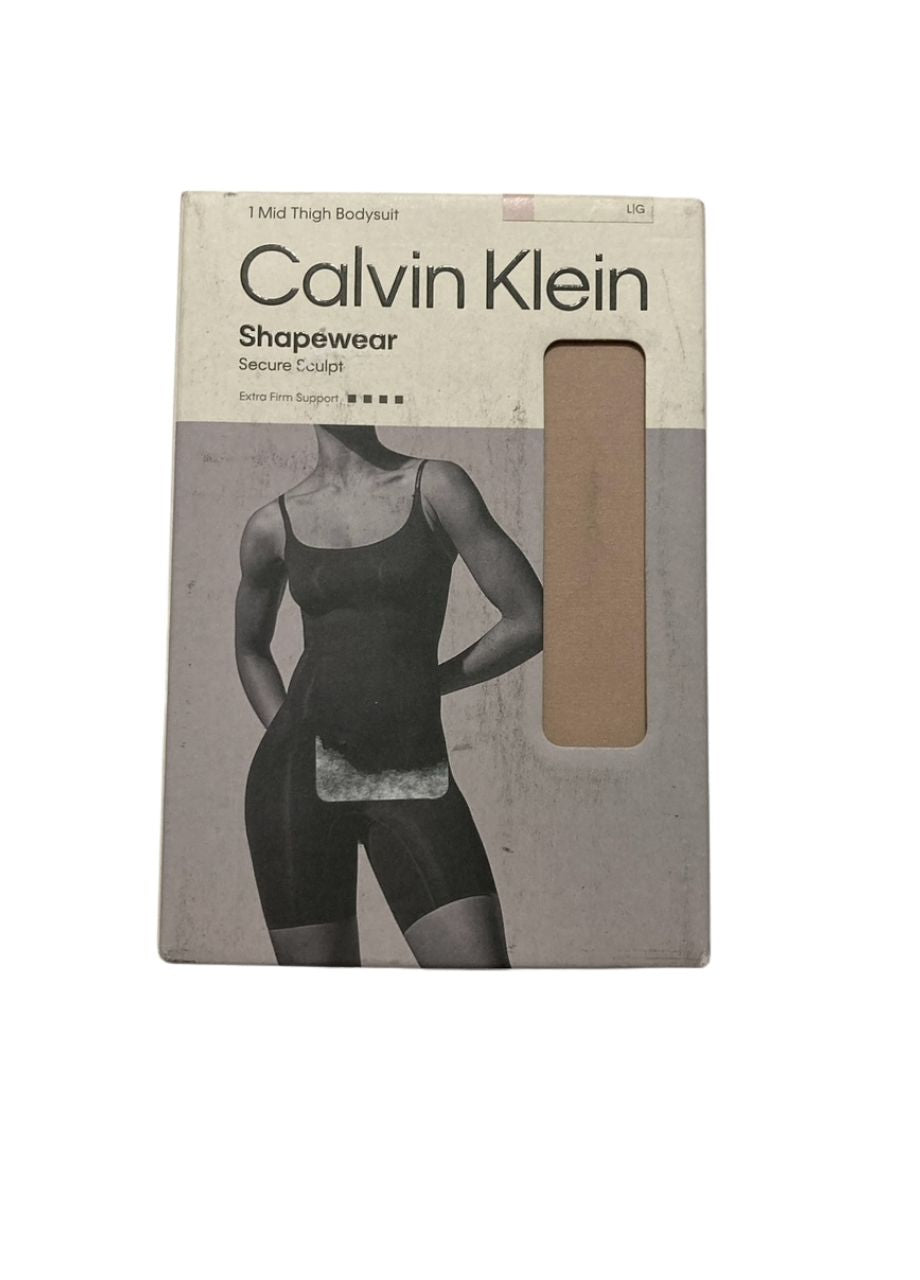 CALVIN KLEIN Shapwear Secure Sculpt Mid-Thigh Bodysuit CEDAR L