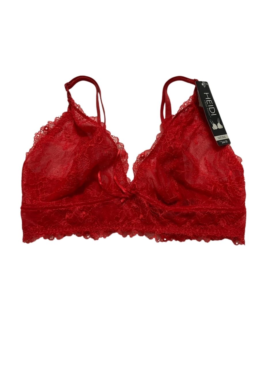 HEIDE KLUM Natural Lace Soft Cup Bra Ribbon RED S