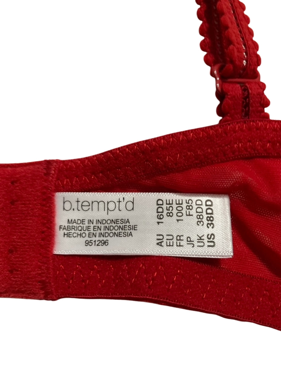 B.TEMPT´D Lace Demi Contour Underwire Bra RED 38DD