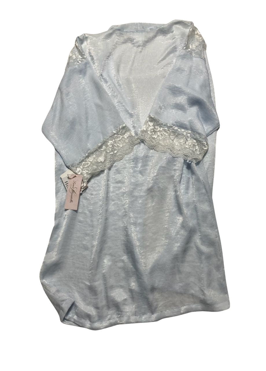NWD LINEA DONATELLA Luxe Satin Bridal Robe PALE BLUE S/M
