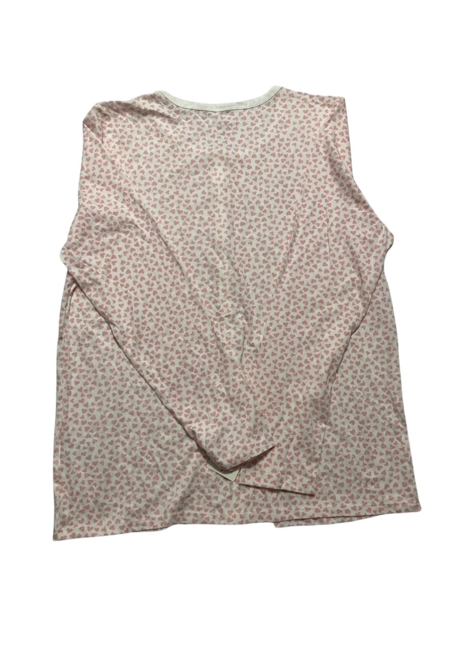 CHARTER CLUB Cotton Printed Cropped Pajama Top SWEET HEARTS M