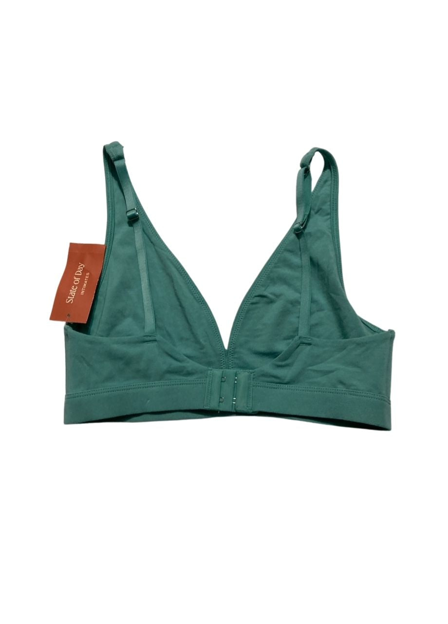 STATE OF DAY Cotton Blend Bralette GREEN S