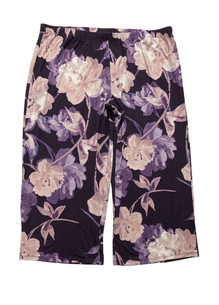 LINEA DONATELLA 2-Pc. Cropped Knit Pajamas Set VIOLET