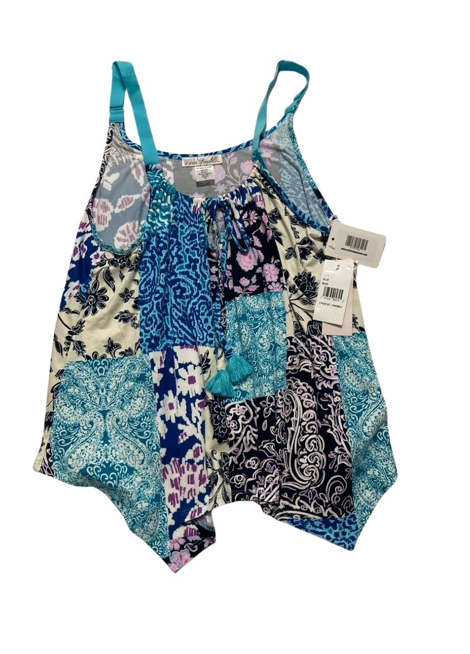 LINEA DONATELLA Sleeveless Knit Chemise BLUE FLORAL M
