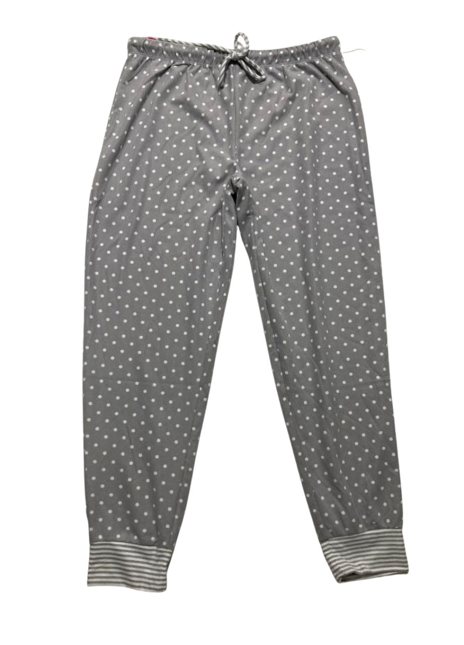 CUDDL DUDS Brushed Mini Waffle Thermal Long Sleeve with Jogger Pajama Set GRAY L