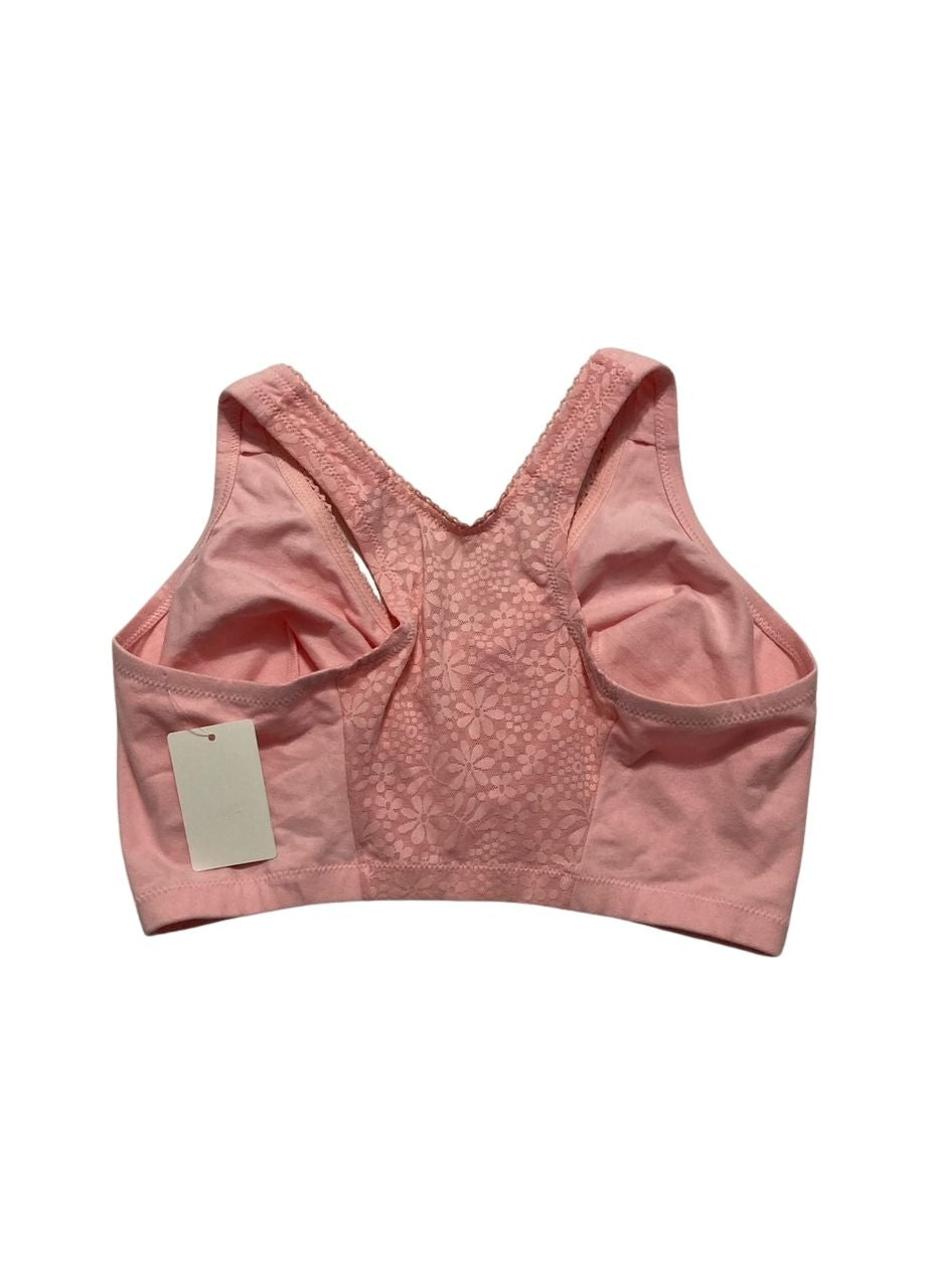 GLAMORISE Front-Closure Cotton T-Back Wirefree PINK BLUSH 42G