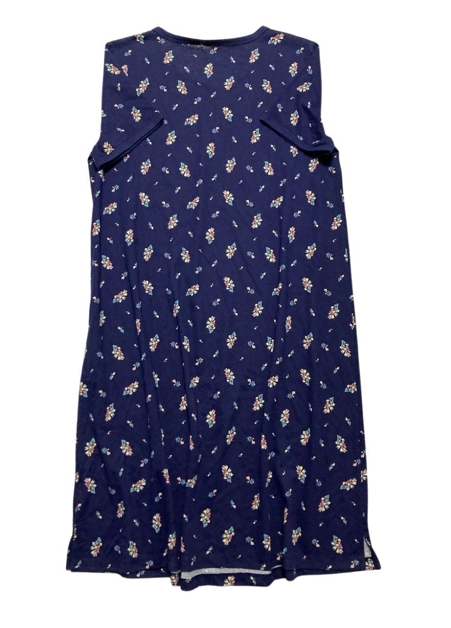 CHARTER CLUB Printed Cotton Sleepshirt Nightgown NAVY BLUE S