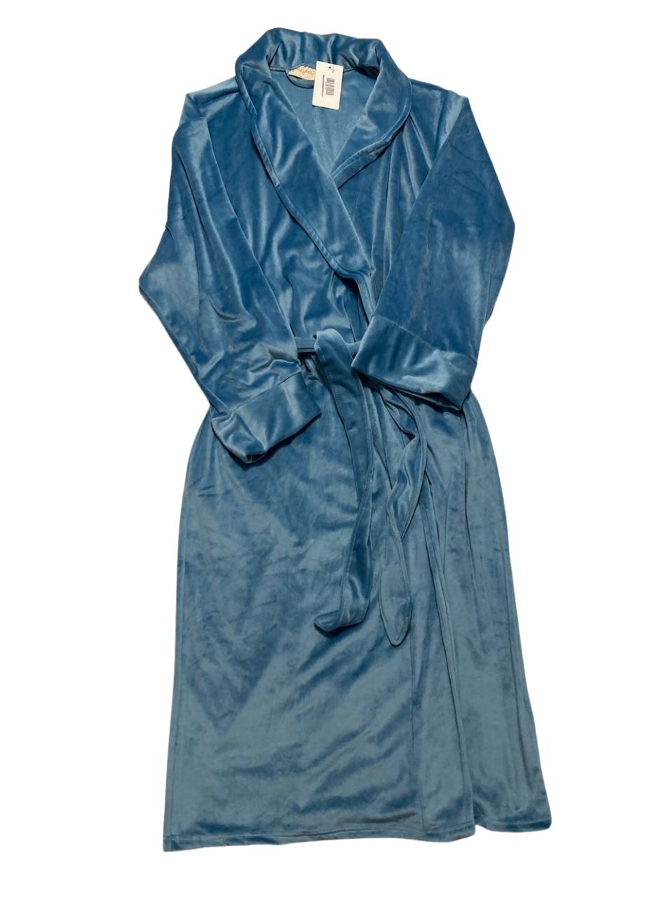 PURE FIBER Plush Cloud Soft Spa Robe with Pockets BLUE XL