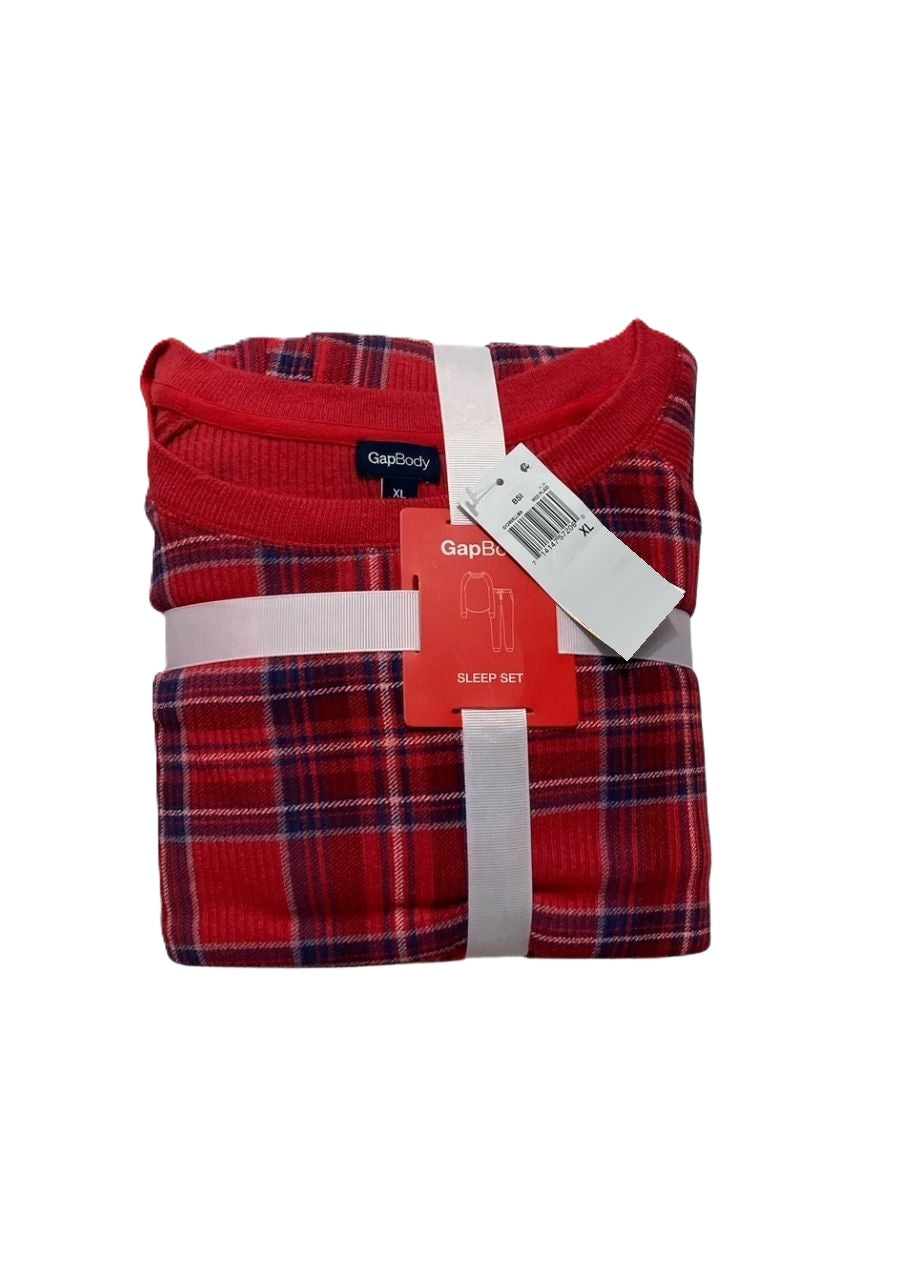 GAPBODY 2-Pc. Packaged Long-Sleeve Jogger Pajamas Set RED XL