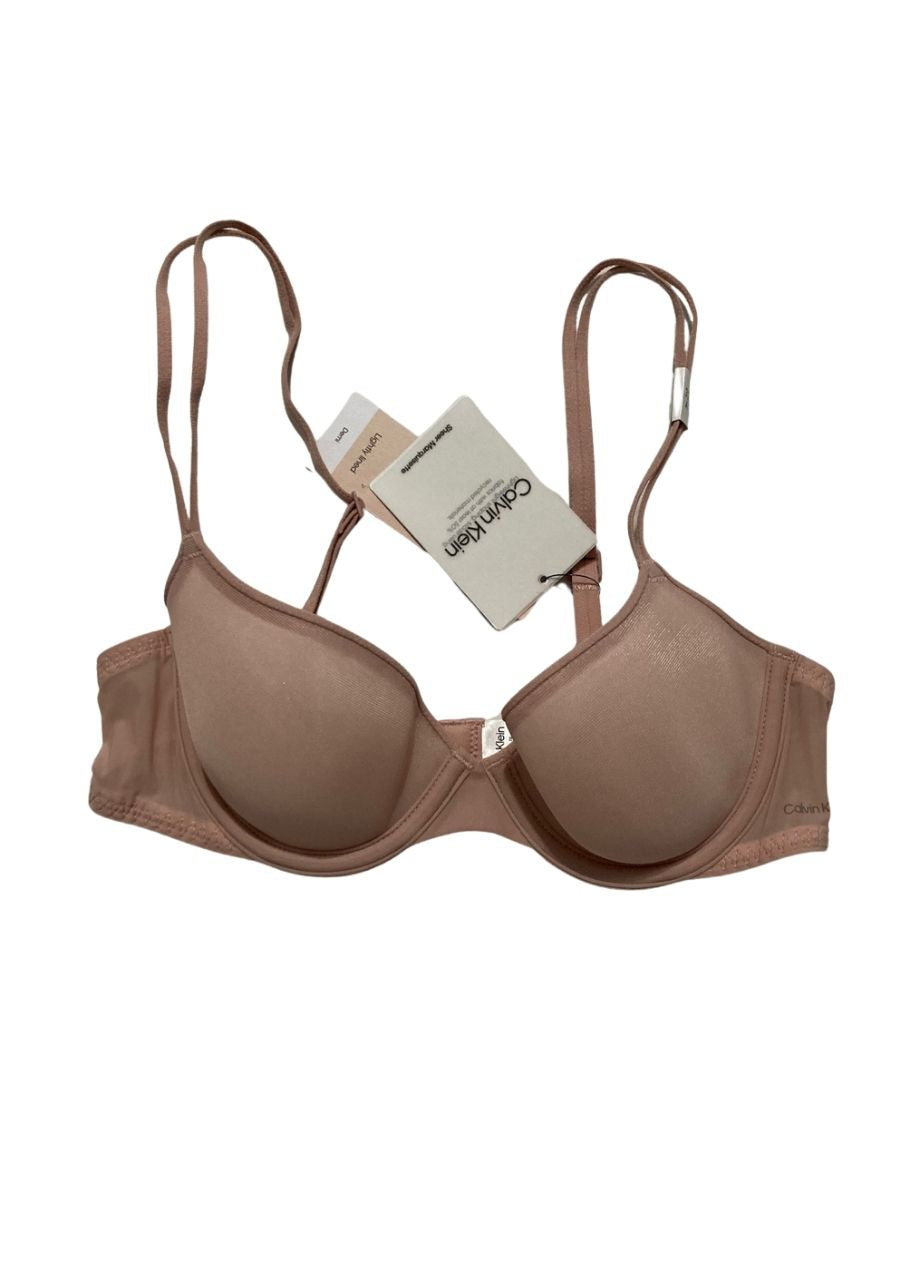 CALVIN KLEIN Sheer Marquisette Lightly Lined Demi Bra PINK 32A