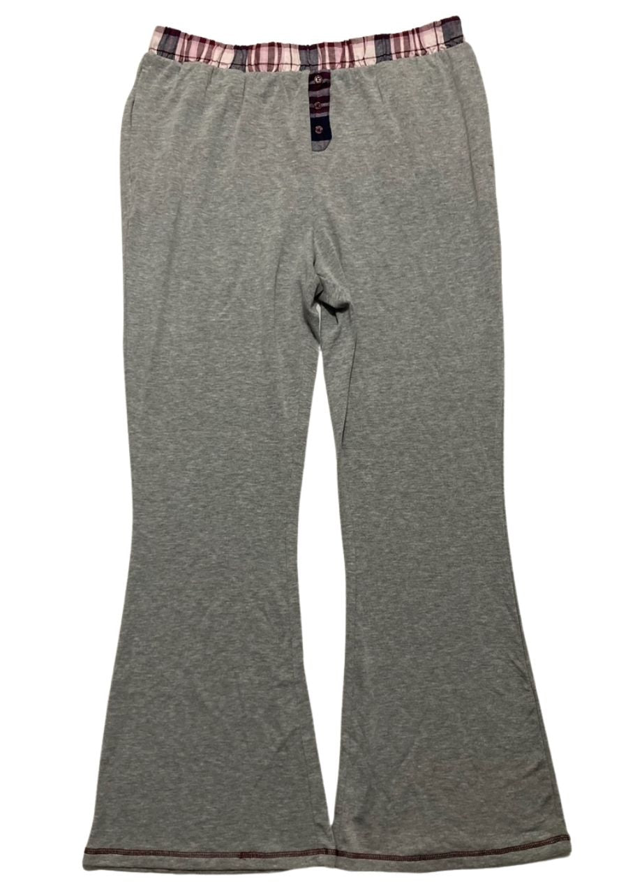 ROUDELAIN Pajama Set Solid Color Short Sleeve Shirt GRAY L