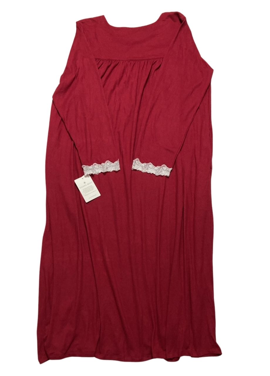 EILEEN WEST Soft and Cozy Dream Sweater Knit Long Sleeve SOLID RED CLARET XL