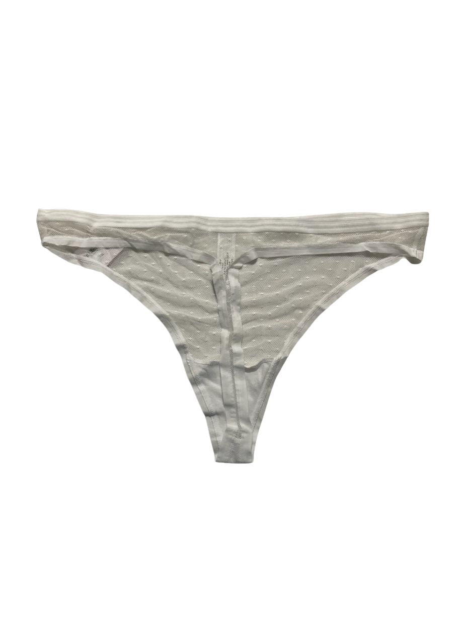 DKNY Point D'Esprit Bikini Underwear WHITE XL